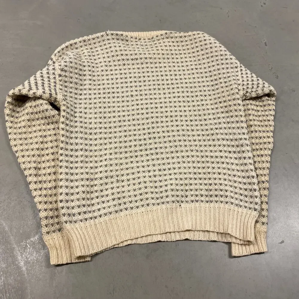 Vintage cream patterned cable knit textured Woolrich knitted fisherman sweater